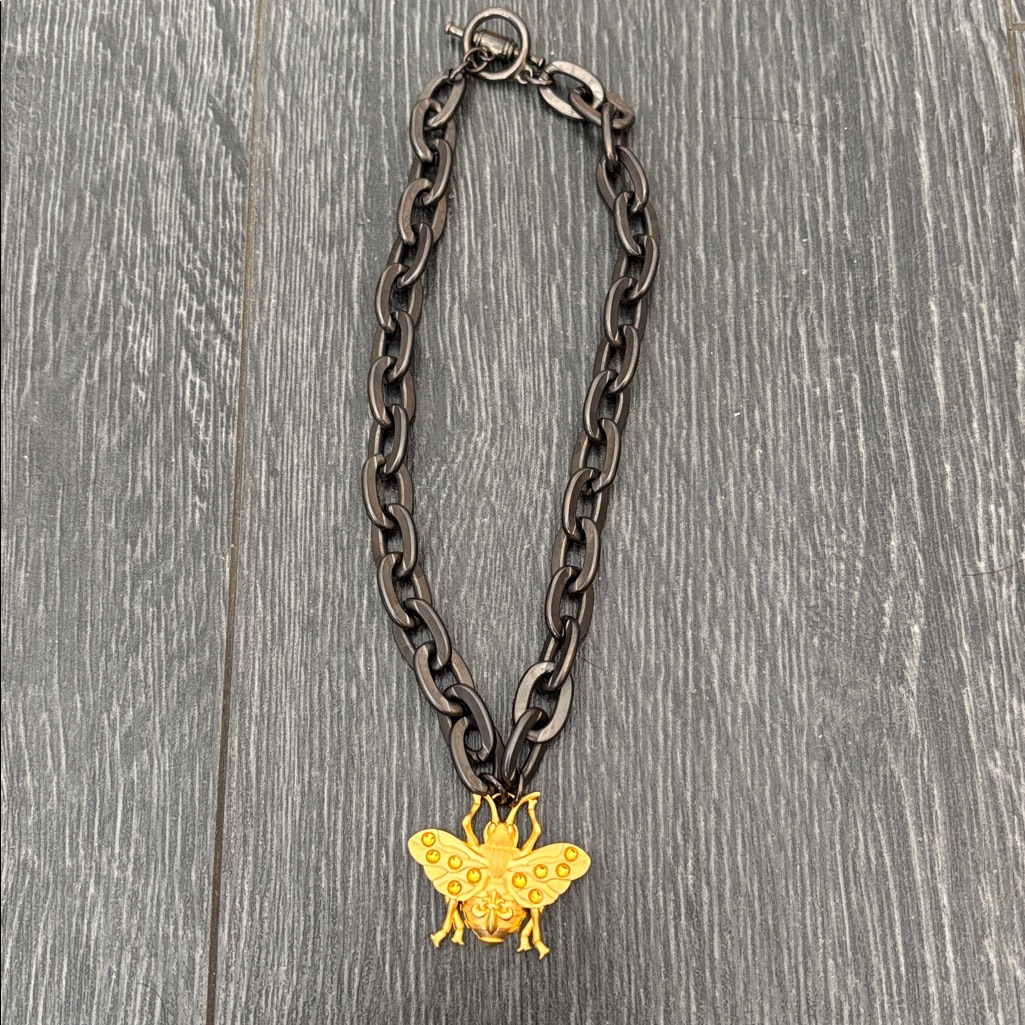 Gold Insect Pendant Necklace